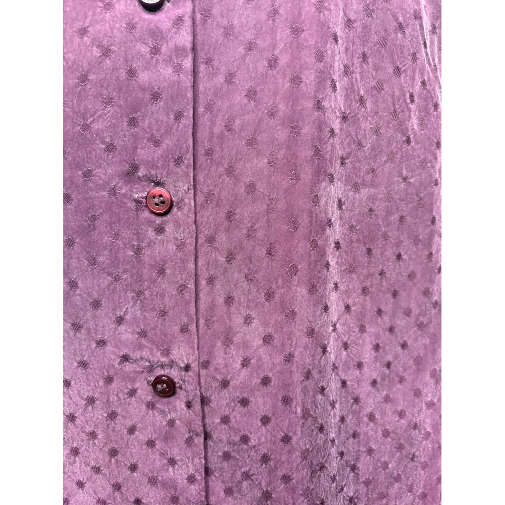 VTG 90s ELISABETH x LIZ CLAIBORNE Womens Plum Button Up Blouse 16 Office Retro - Picture 11 of 11